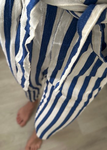 Çizgili Mavi Pantalon - Görsel 4