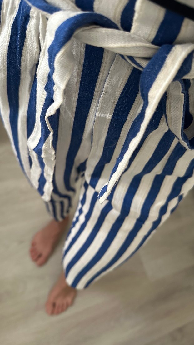 Çizgili Mavi Pantalon - Görsel 4