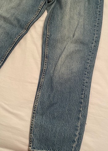 Bershka Mavi Kadın momKesim Midi Denim Pantolon