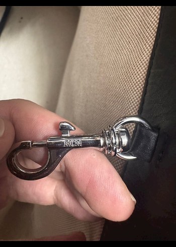 Beden siyah Renk MCM Siyah Deri Kadın Omuz Çantası