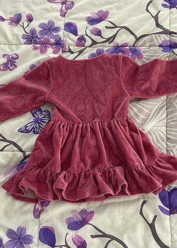 HelloBaby Düğmeli, Uzun Kollu Pembe Kız Çocuk Elbise