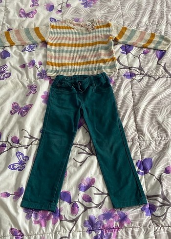 Kız Çocuk Çok Renkli Triko Pantolon