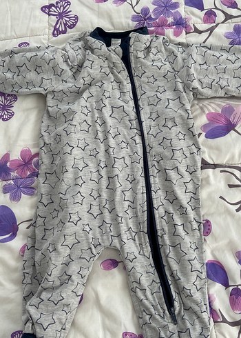 12-18 Ay Beden gri Renk Gri Erkek Çocuk Fermuarlı Tulum Pijama