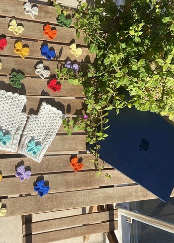 Krem renk Örgü Kadın Eldiven - Görsel 13