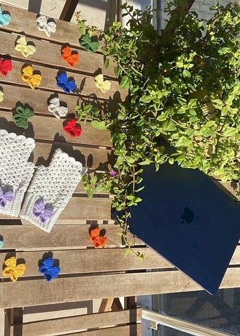 Krem renk Örgü Kadın Eldiven - Görsel 11