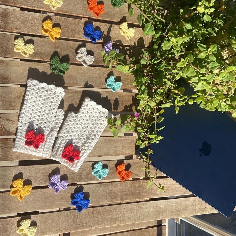 Krem renk Örgü Kadın Eldiven - Görsel 4