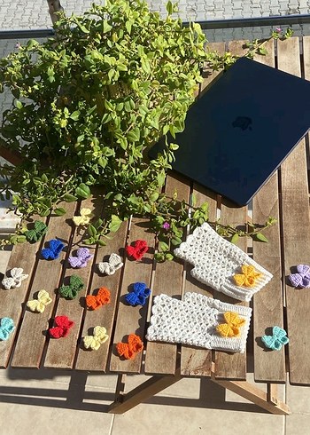 Krem renk Örgü Eldiven - Görsel 8