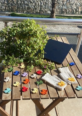 Krem renk Örgü Eldiven - Görsel 5