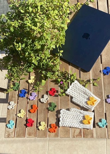 Krem renk Örgü Eldiven - Görsel 4