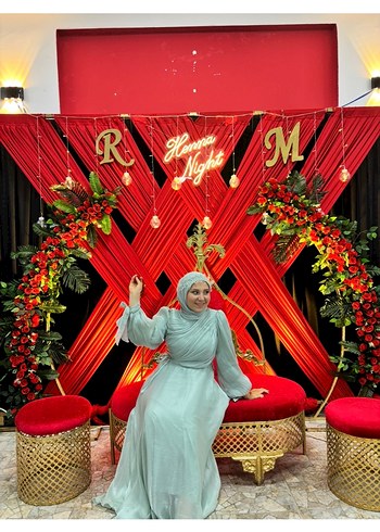 Kadın tesettür abiye. Janjan kumaş - Görsel 2