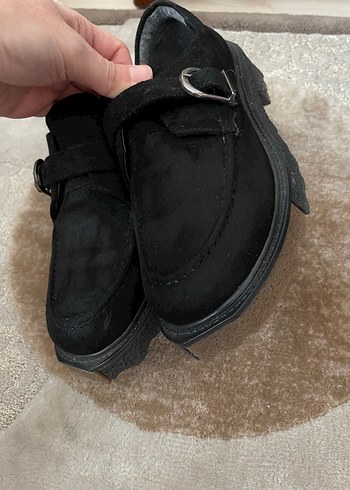Siyah Süet Tokalı Loafer