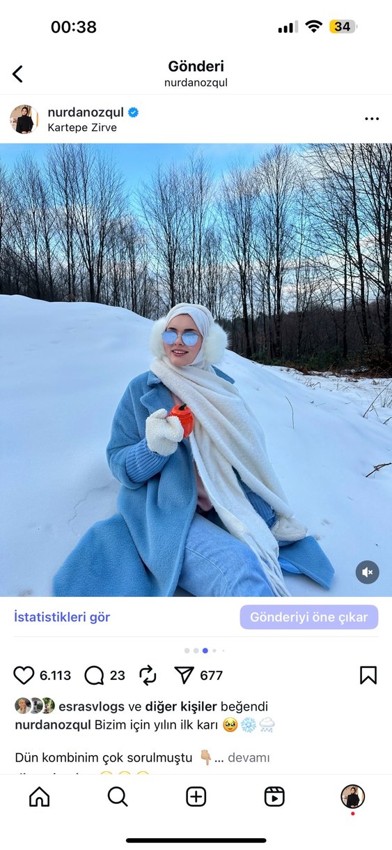 Mavi Midi Boy Kürklü Kadın kaban astarlı - Görsel 2