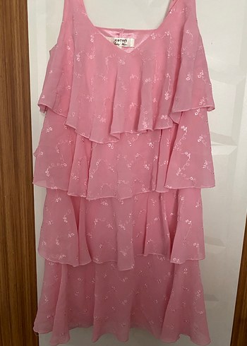 Pembe koton elbise