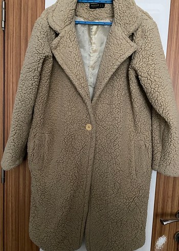 Diğer Bej Midi Boy Kadın Peluş Kaban