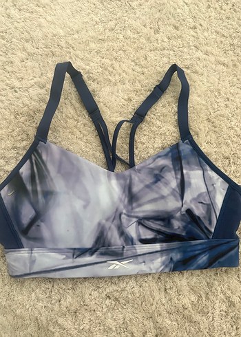 Mavi Mor Batik Desenli Streetwear Spor Sütyeni