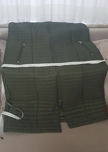 46 Beden haki Renk Uzun Kesim Haki Yeşil Kadın Yelek