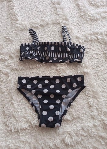 Siyah Beyaz Puantiyeli Kız Bikini