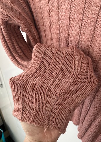 Boğazlı Fitilli Triko Kadın Kazak - Görsel 2