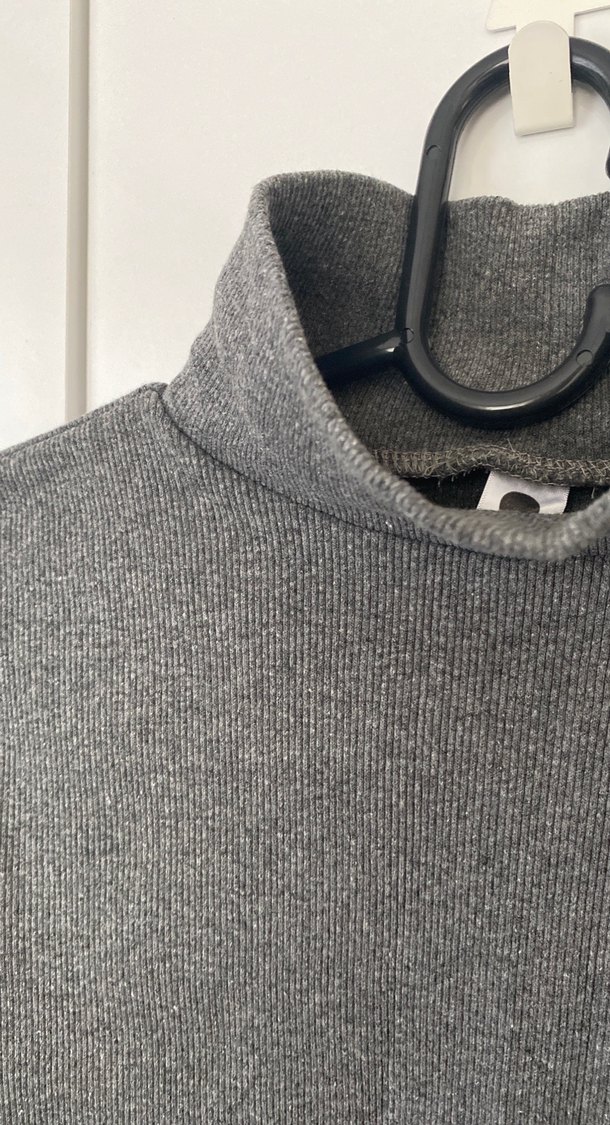 Gri Kadın Balıkçı Yaka Crop - Görsel 2