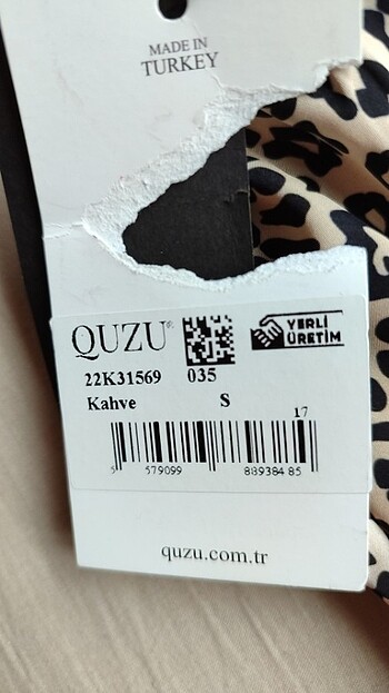 Quzu marka kadın leopar desenli saten elbise - Görsel 3