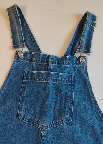 Mavi Kot Askılı Kadın Midi Elbise - Görsel 2