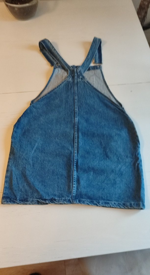 Mavi Kot Askılı Kadın Midi Elbise - Görsel 3