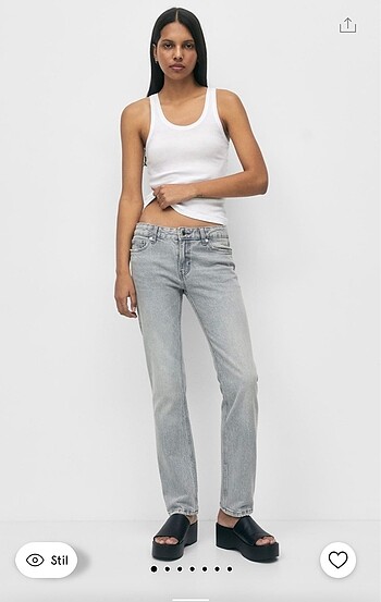 Pullbear düşük bel jean