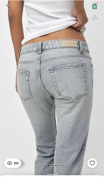 38 Beden Pullbear düşük bel jean