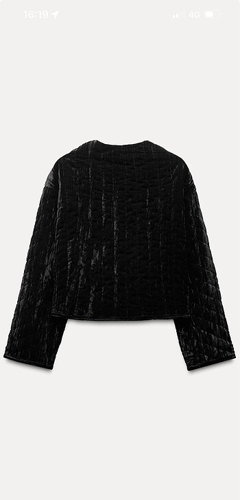 xl Beden siyah Renk Zara kadife mont