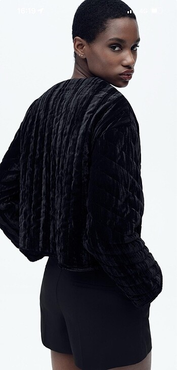 xl Beden Zara kadife mont