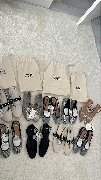 37 Beden çeşitli Renk Zara marka babetler