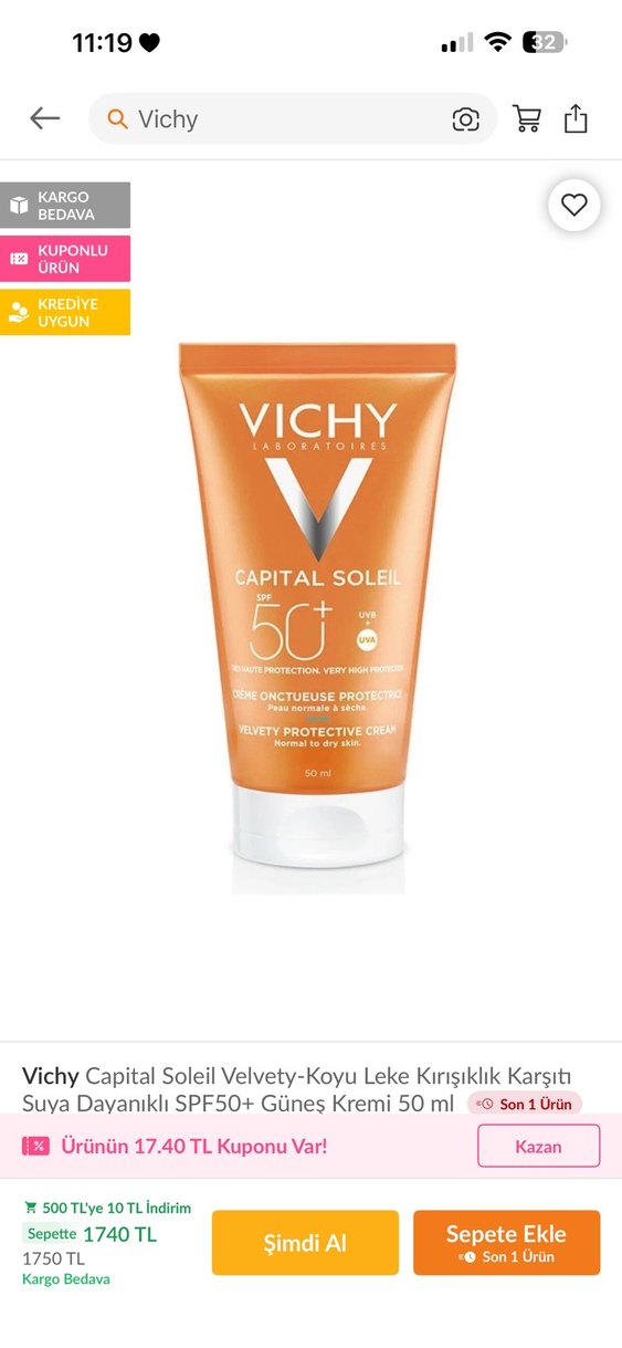 Vichy Capital Soleil SPF 50+ Koruyucu Güneş Kremi - Görsel 2