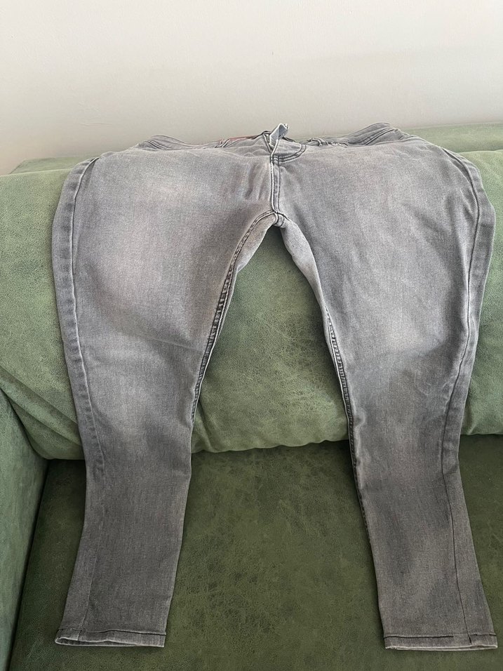 Gri Denim Kot Pantolon - Görsel 5