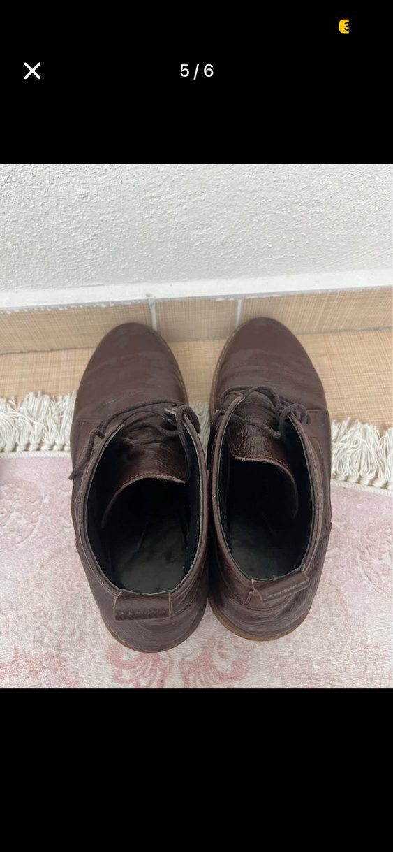 Kahverengi Deri Erkek Bot 42 numara erkek ipli kahve bot - Görsel 5