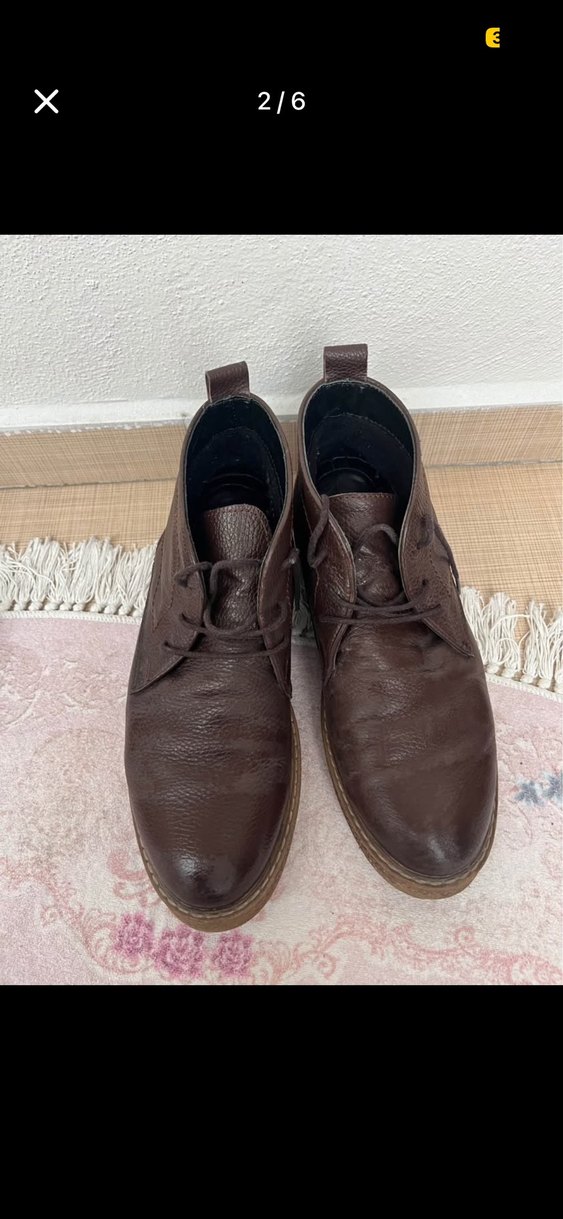 Kahverengi Deri Erkek Bot 42 numara erkek ipli kahve bot - Görsel 2