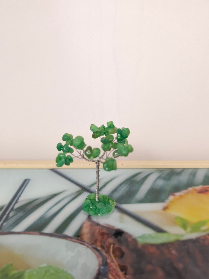 Yeşil Boncuklu Dekoratif Mini Ağaç - Görsel 2