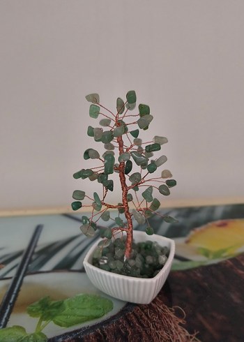 Yeşil Taşlı Dekoratif Mini Ağaç - Görsel 2