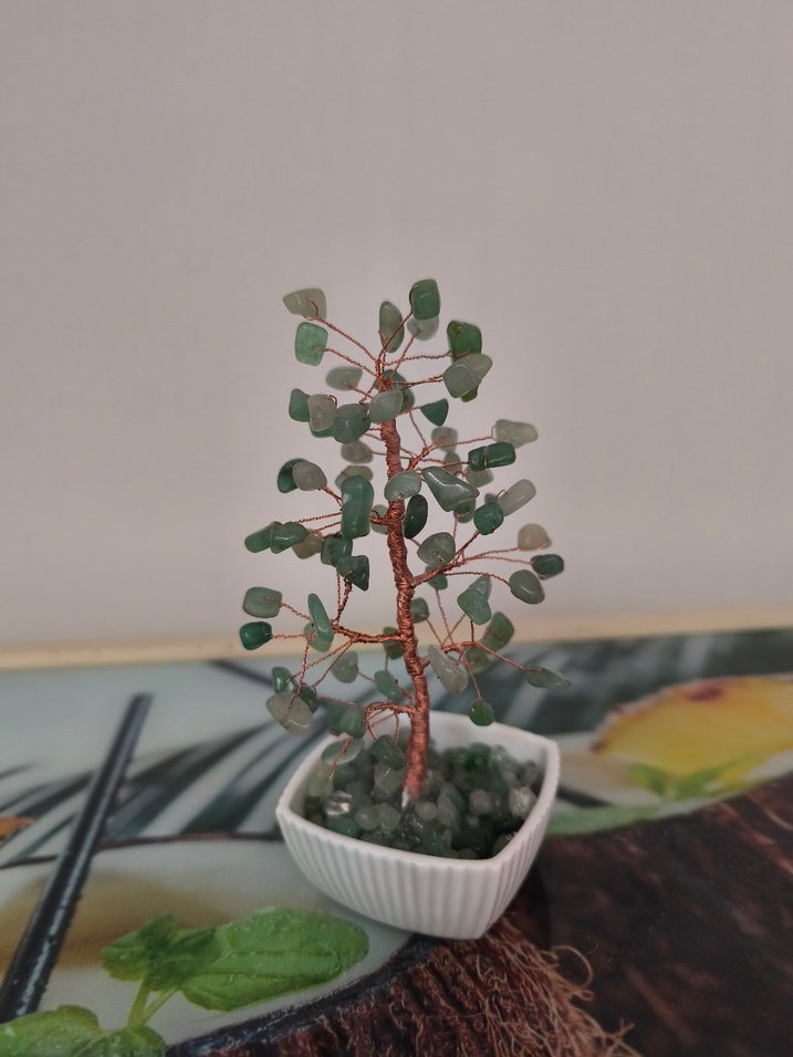 Yeşil Taşlı Dekoratif Mini Ağaç - Görsel 2