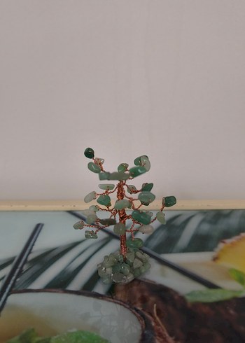 Yeşil Taşlı Dekoratif Mini Ağaç - Görsel 2