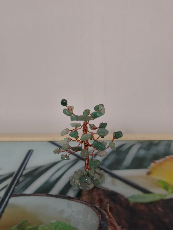 Yeşil Taşlı Dekoratif Mini Ağaç - Görsel 2