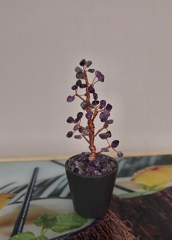 Mor Taşlı Dekoratif Ağaç - Görsel 2