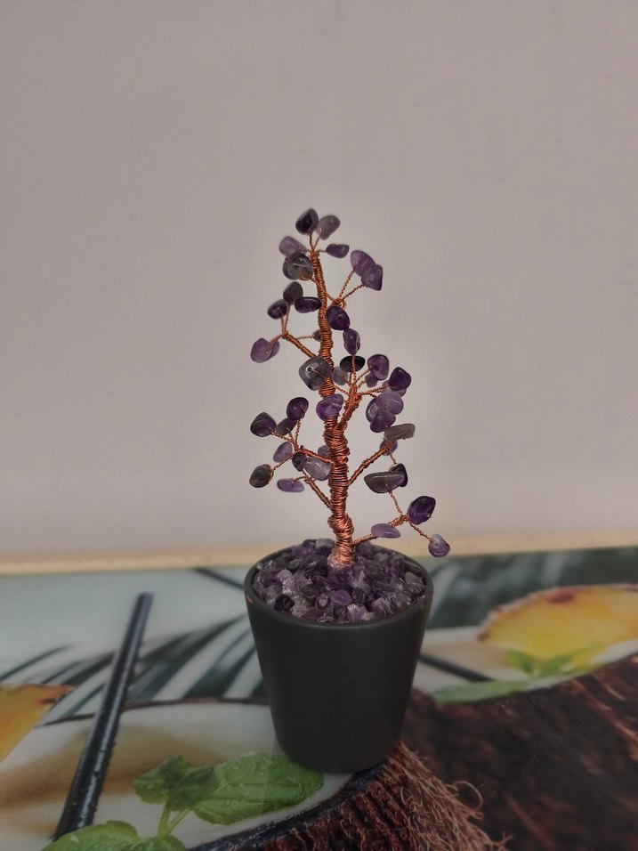 Mor Taşlı Dekoratif Ağaç - Görsel 2