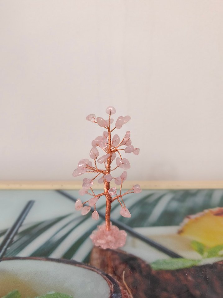 Pembe Dekoratif doğal taş ağaç - Görsel 2