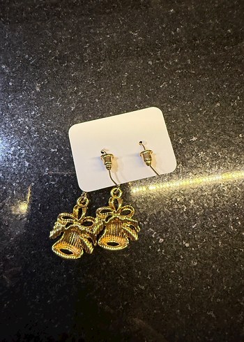 Kırmızı Boncuklu Mini Çan Küpeler - Görsel 2