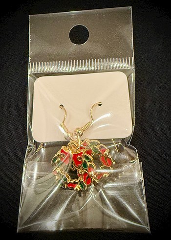 Yılbaşı Çelengi Mini Küpeler - Görsel 3