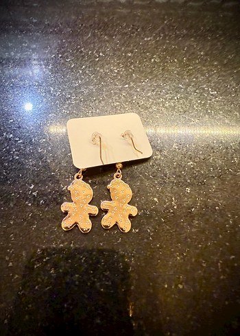 Yılbaşı Kurabiye Figürlü Boncuklu Küpe - Görsel 2