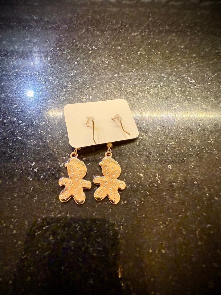 Yılbaşı Kurabiye Figürlü Boncuklu Küpe - Görsel 2