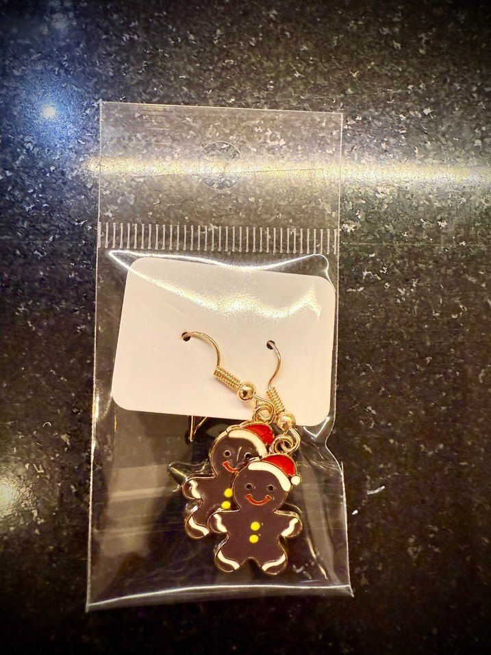 Yılbaşı Kurabiye Figürlü Boncuklu Küpe - Görsel 3