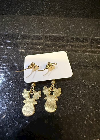 Yılbaşı Temalı Renkli Mini Geyik Küpeler - Görsel 2