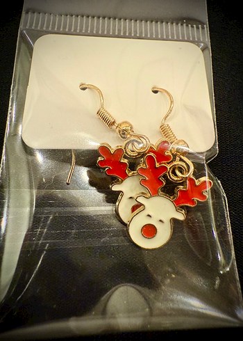 Yılbaşı Temalı Renkli Mini Geyik Küpeler - Görsel 3